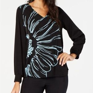 Alfani Women's Floral V-neck Blouse